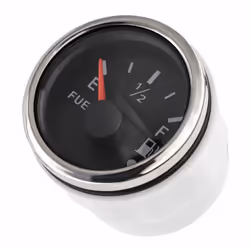 52mm Fuel Level Gauge 0-190Ohm Switchable 240-33Ohm with Alarm Black