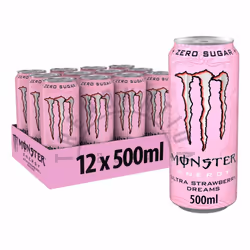 Monster Energy Drink | 500ml Cans | Assorted Flavors - 12 x Ultra Strawberry Dreams