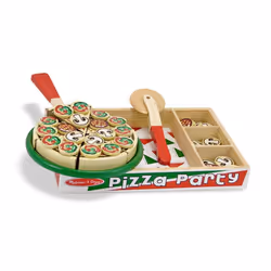 Melissa & Doug Pizza Party Wooden Play Food Set With 54 Toppings