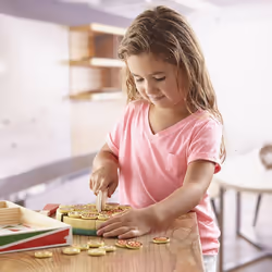 Melissa & Doug Pizza Party Wooden Play Food Set With 54 Toppings
