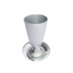 EMANUEL Yair Kiddush Cup Anodized Silver Aluminum with Hammered Finish (CUK-1)