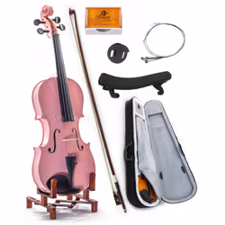 SKY 4/4 Full Size SKYVN201 Maple Wood Pink Student Violin with High Quality Lightweight Case  Brazilwood Bow  Rosin Cake  Sho ...