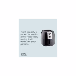 Morphy Richards Manual Health Air Fryer, 3L, Rapid Air Technology, 30 Minute Timer, 80-200 Degree Temperature Range, 1400 W, Black, 480003