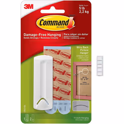 3M Command 17041 Wire Backed Picture Hanger with Command Strips with Scotch mounting Putty