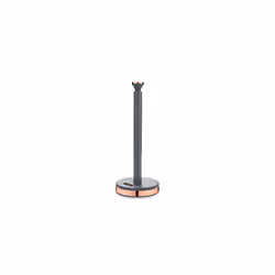 Tower T826133GRY Cavaletto Towel Pole Kitchen Roll Holder with Soft Underliner, Grey and Rose Gold