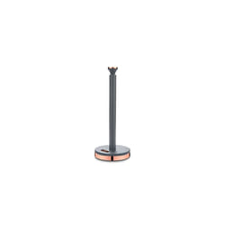 Tower T826133GRY Cavaletto Towel Pole Kitchen Roll Holder with Soft Underliner, Grey and Rose Gold