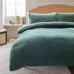 Argos Home Double Sided Fleece Green Bedding Set - Single