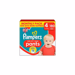 Pampers Baby-Dry Nappy Pants, Size 4 9 - 15kg 180 Nappies, MONTHLY SAVING PACK, Stop and Protect Pocket for Leak Free Protect ...