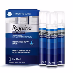 Regaine Extra Strength Scalp Cutaneous Foam 3x 73 ml, Treatment for Regrowth in Men with 5 percent Minoxidil, for Male Hair L ...
