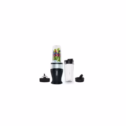 Ninja 700W Slim Blender  Smoothie Maker, 2x 470ml Cups with Spout Lids, Personal Blender, Crush Ice  Frozen Fruit, Silver/Bla ...