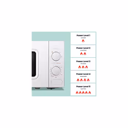COMFEE 700W 20L White Microwave Oven With 5 Cooking Power Levels, Quick Defrost Function, And Kitchen Manual Timer - Compact Design CM-M202CCWH