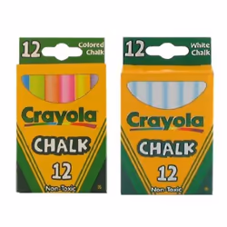 Crayola Chalk White & Colored 12-Pack (1 Pack of White & 1 Pack of Colored)