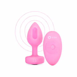 b-Vibe Vibrating Heart Remote Control Rechargeable Jewelled Butt Plug S/M