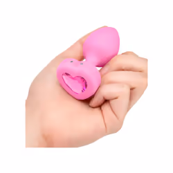 b-Vibe Vibrating Heart Remote Control Rechargeable Jewelled Butt Plug S/M