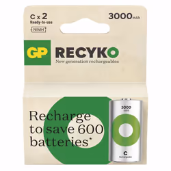 GP Batteries Recyko 3000 C industrial rechargeable battery Nickel-Metal Hydride (NiMH) 3000 mAh 1.2 V