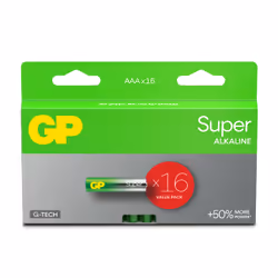 GP Batteries Super Alkaline GP24A, Single-use battery, AAA, Alkaline, 1.5 V, 16 pc(s), Cd (cadmium), Hg (mercury)