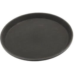 Heavy Duty Black Non Slip Serving Tray Waiters Round & Oval Tray Stackable - 40.5cm / 16inch