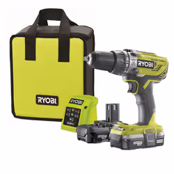 Ryobi ONE+ Cordless 1.3A 18V Brushed Percussion drill 2 batteries R18PD3-213S