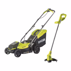 Ryobi 18V ONE+ Cordless Lawnmower and Grass Trimmer Kit (1 x 4.0Ah) Lawnmower & Grass Trimmer with 4.0Ah Battery Single