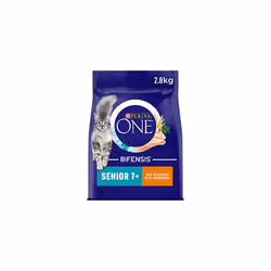 Purina ONE 7+ Dry Cat Food Rich in Chicken 2.8kg, Pack of 4