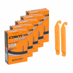Continental Bicycle Tubes Race 28 700x20-25 S42 Presta Valve 42mm Bike Tube Super Value Bundle (Pack of 5 Conti Tubes & 2 Con ...