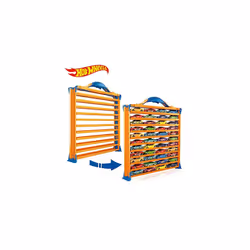 Hot Wheels Rack N' Track Cars & Toys Organizer Storage with 44 Compartments - Toy Display Case, Multi-Coloured, Cars are not included. (HWCC