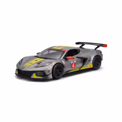 BBURAGO Chevrolet Corvette C8R, Supercar model, Preassembled, 1:24, Chevrolet Corvette C8R #4, Any gender, Metal, Plastic