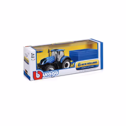BBURAGO 1/32 COLLECTION FERME - Tracteur New Holland T7.315 avec remorque