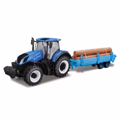 Bburago New Holland T7HD Farm Tractor Log Trailer - 1:32 Scale