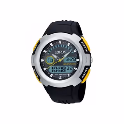 R2323DX9 Chronograph Duo Display Black Resin Strap Men's Wrist-Watch