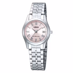 Ladies Silver Bracelet Watch with Pink Dial