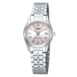 Ladies Silver Bracelet Watch with Pink Dial