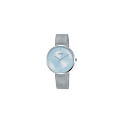 Ladies Large Slim Dial Dress Watch with a Stainless Steel Mesh Bracelet