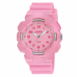 Lorus R2353NX9 Youth Pink Silicone Strap Watch with Backlight