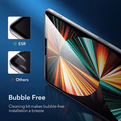 ESR Screen Protector for iPad Pro 12.9 inch (2021/2020/2018) [Face ID Compatible] [Easy Installation Frame] 9H-Hard HD Clear Tempered-Glass Screen
