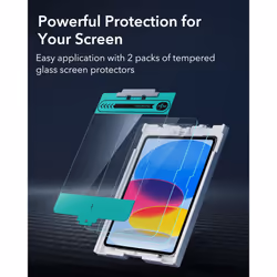 2 Pack Screen Protector for iPad 10th Generation 10.9 Inch (2022), Tempered Glass Film with Easy Application Tray, Anti-Scratch, HD