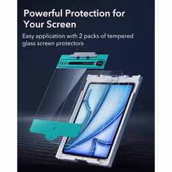 2 Pack Tempered-Glass Screen Protector for iPad Air 11 Inch 2024 M2, iPad Air 6th Generation, Tempered-Glass Film with Easy Application Tray, Scratch