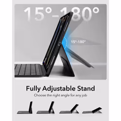 ESR Ascend for iPad Pro 11 Inch 2024  Keyboard Case with Trackpad  Magnetic Detachable Keyboard with Backlit Keys  Fully Landscape Stand  Bl