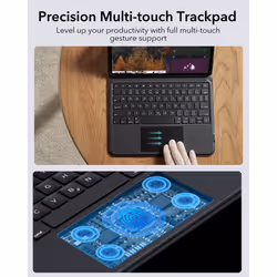 ESR Ascend for iPad Pro 11 Inch 2024  Keyboard Case with Trackpad  Magnetic Detachable Keyboard with Backlit Keys  Fully Landscape Stand  Bl