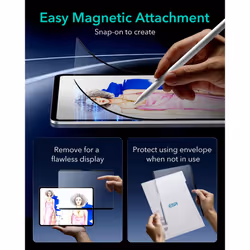 Paper-Feel Magnetic Screen Protector for iPad Air 11 Inch 2024 M2, iPad Air 6th Generation, Write and Draw Like on Paper, Thin and Responsive,