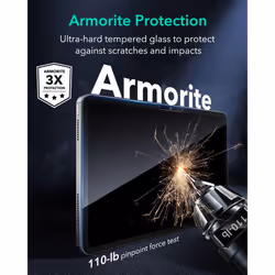 2 Pack Armorite Screen Protector for iPad Air 13 Inch (2024) M2, Tempered-Glass Film with Easy Application Tray, Military-Grade Protection, Scratch