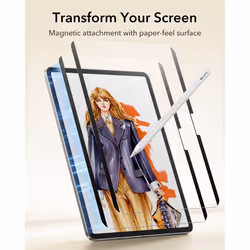 2 Pack Paper-Feel Magnetic Screen Protector for iPad Air 11 Inch M3/M2 (7th/6th Generation, 2025/2024), Write and Draw Like on Paper, Detachable and