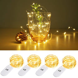 LE Battery Fairy Lights, 1M 20 LED Small Fairy Lights, Warm White Christmas Lights, Battery Powered Mini Copper Wire Lights for Halloween, Christmas