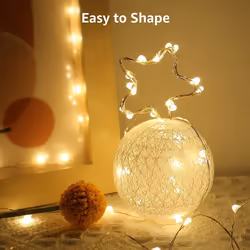 LE Battery Fairy Lights, 1M 20 LED Small Fairy Lights, Warm White Christmas Lights, Battery Powered Mini Copper Wire Lights for Halloween, Christmas