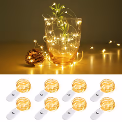 LE Battery Fairy Lights, 1M 20 LED Small Fairy Lights, Warm White Christmas Lights, Battery Powered Mini Copper Wire Lights f ...