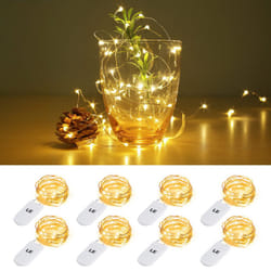 LE Battery Fairy Lights, 1M 20 LED Small Fairy Lights, Warm White Christmas Lights, Battery Powered Mini Copper Wire Lights for Halloween, Christmas