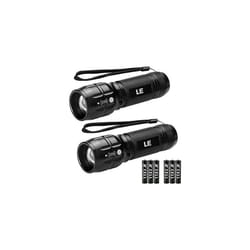 LE LED Torch, Powerful Handheld Flashlight, Super Bright, Pocket Size, Suit for Camping, Cycling, Running, Dog Walking and More Outdoor Use, 6 AAA
