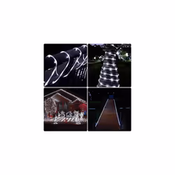 LE Rope Lights Mains Powered, Waterproof Outdoor String Lights, 10M 100 LED, Daylight White, Timer, Low Voltage, 8 Modes for Indoor Outdoor, Garden,