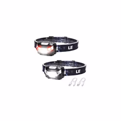 LE Head Torch Rechargeable, [2 Pack] 1000L Super Bright LED Headlamp Waterproof with Red Warning Lights 5 Lighting Modes 30 H ...