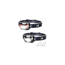 LE Head Torch Rechargeable, [2 Pack] 1000L Super Bright LED Headlamp Waterproof with Red Warning Lights 5 Lighting Modes 30 Hours Runtime Lightwe